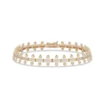14K Sarı Altın Dikenli (Spike) Pırlanta Bileklik – Gotik Studded Tasarım